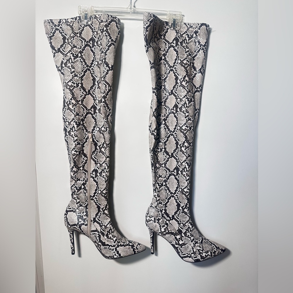 Thalia Sodi Snakeskin Ankle Boots